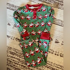 The Beaufort Bonnet Company santa print christmas pajama set 2T long sleeve pant